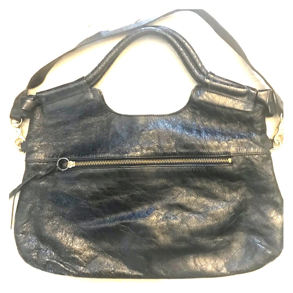 Foley Corinna Black Glazed Leather East West City